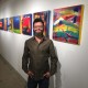 Abstract artist Nestor Toro with his work called 9 1/2 Hours being shown at the Fold Gallery in Los Angeles