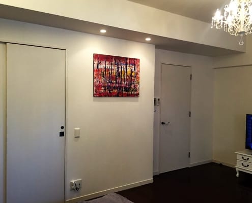 Original artwork by painter Nestor Toro in collector's home in Japan