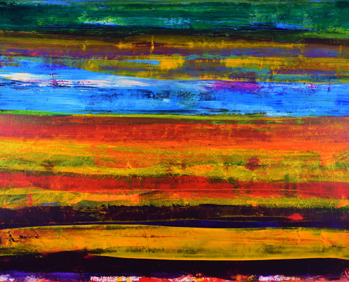 Sold artwork by artist painter Nestor Toro titled "Road Trip Colorfield"