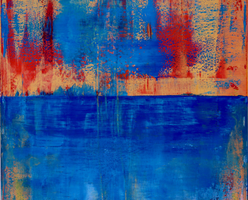 SOLD artwork "Out in the Blue" by abstract artist Nestor Toro, sold to a collector in California