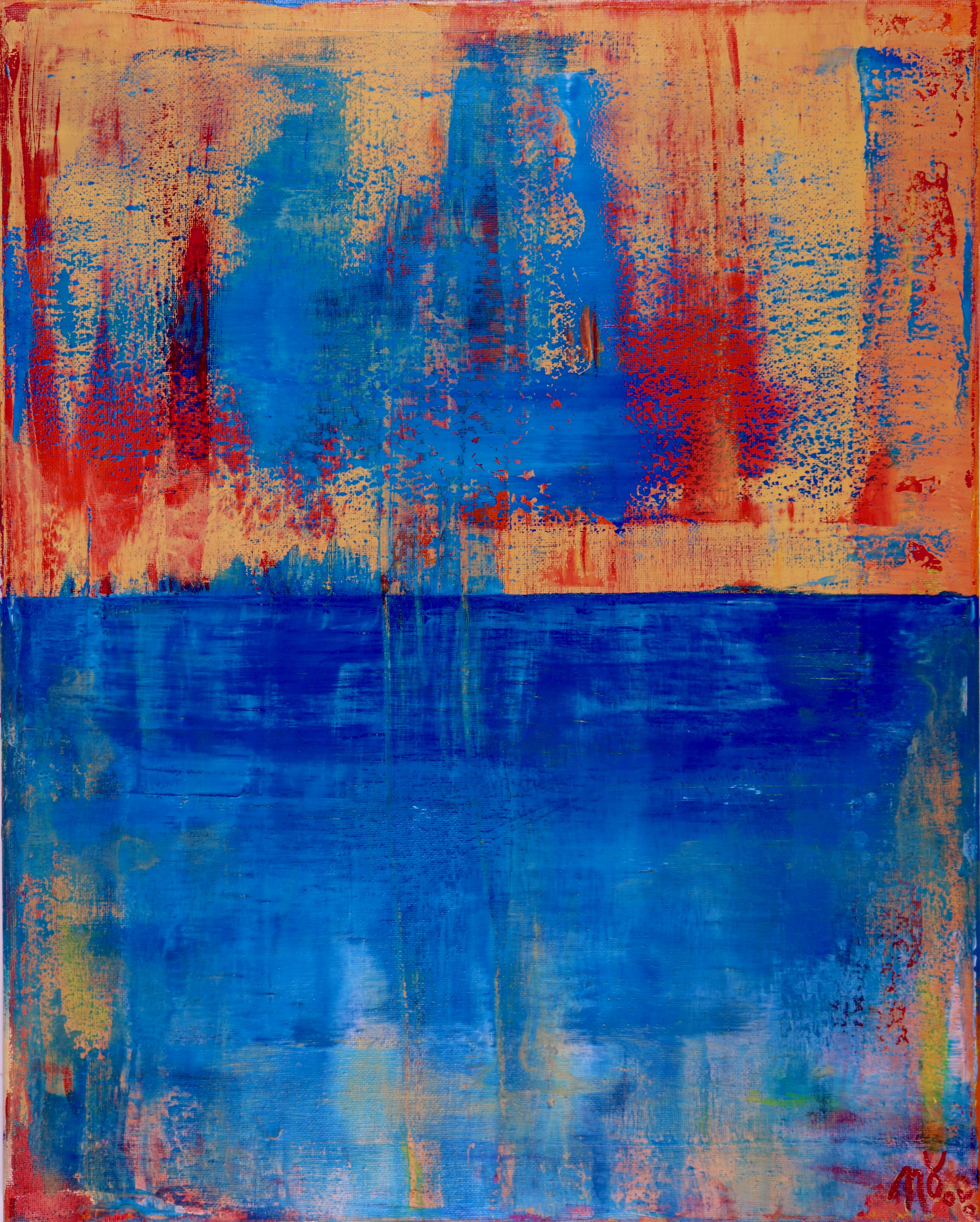 SOLD artwork "Out in the Blue" by abstract artist Nestor Toro, sold to a collector in California