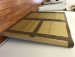 Large custom made crate shipping a painting by abstract painter Nestor Toro