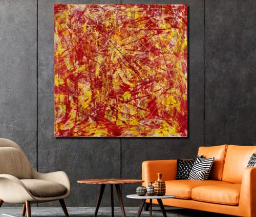 1000 Flares (Orange Dimensions) (2017) / 40X40 INCHES /Nestor Toro