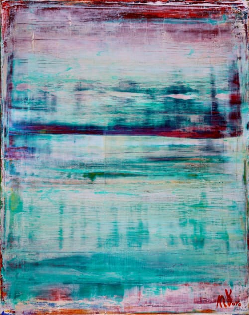 Cielo Blanco by abstract painter Nestor Toro in L.A.