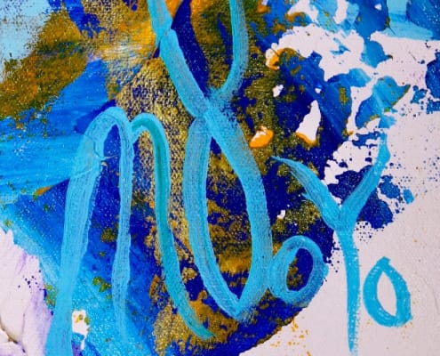 signature The Artist's Signature original abstract painting by Nestor Toro