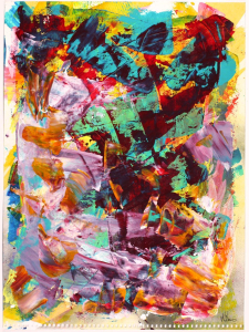 SOLD - The Color Tempest by Nestor Toro - Acrylic on paper - Los Angeles