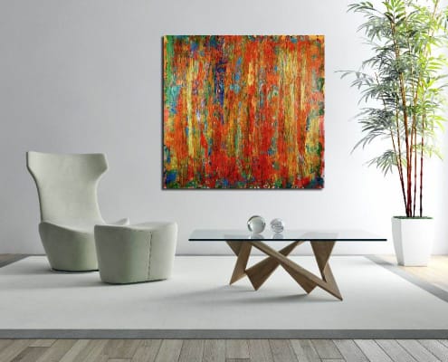 SOLD abstract art - Flying over tropics (2017) Acrylic painting by Nestor Toro - Sold