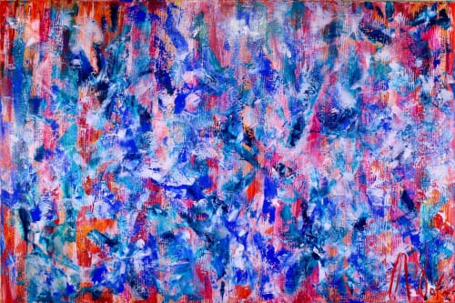 Transcendental motion -Large Scale Statement piece. (2017) 40 x 60 inches - Acrylic painting by Nestor Toro