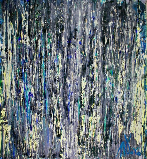 Frequencies in Dark original abstract painting by Nestor Toro