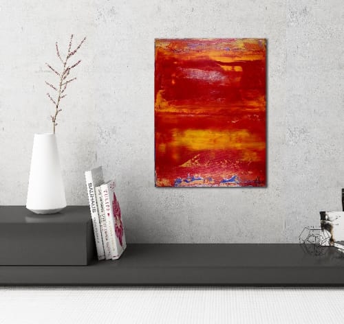 Red Horizon (2017) 16 x 12 inches - Acrylic painting by Nestor Toro