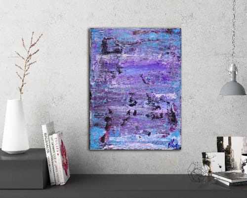 Purple Eclipse (2017) 16x12 inches - Acrylic painting by Nestor Toro