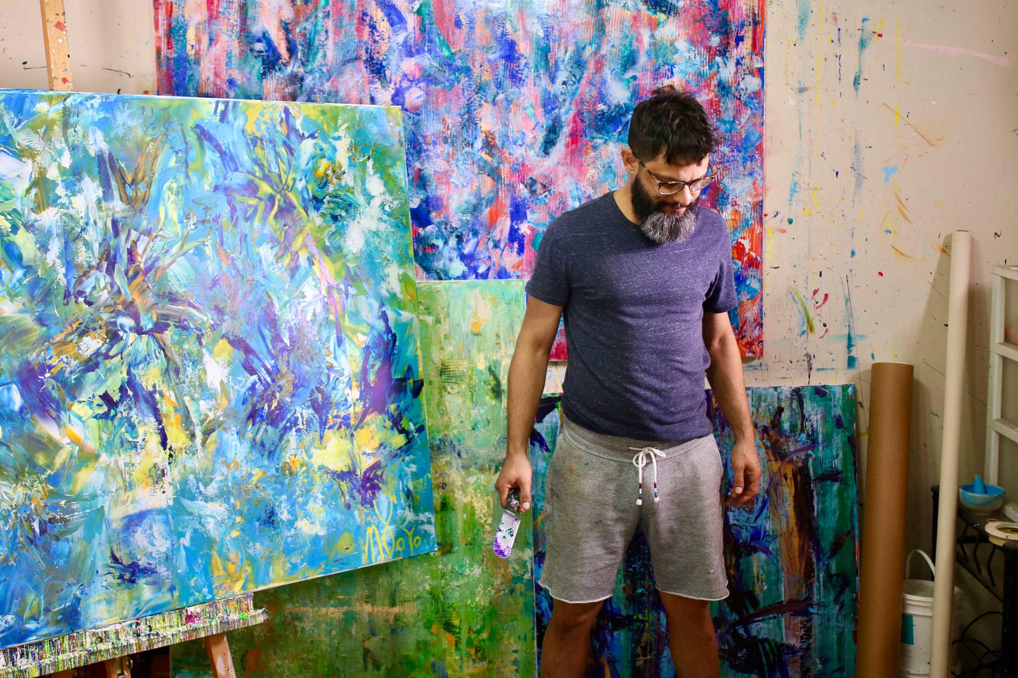 Artist Nestor Toro in his West Hollywood studio space