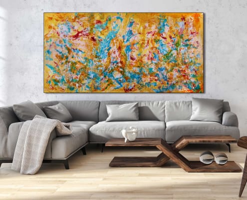 SOLD - "Golden Morning" - by Nestor Toro - Signed (2017) Acrylic painting by Nestor Toro