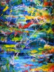 SOLD - Abstract painting by Nestor Toro titled "Copper Flower" - SOLD
