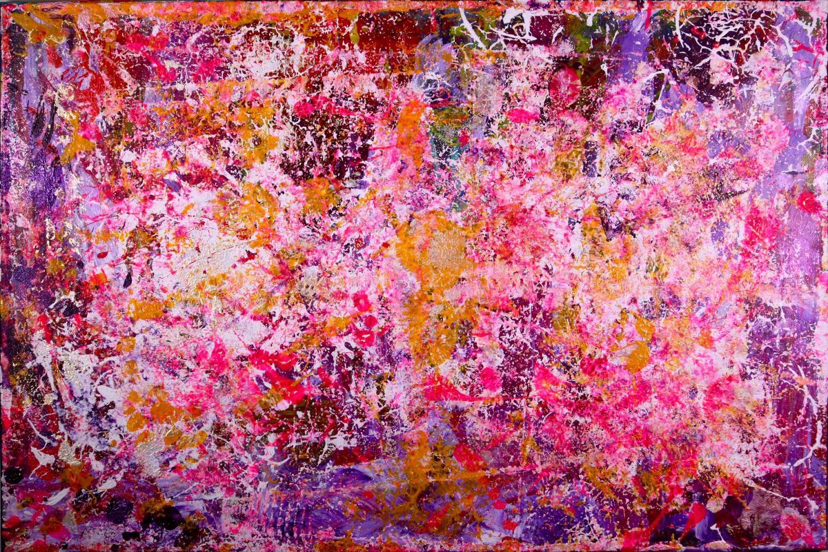 SOLD - Golden Springs (2015) Acrylic painting by Nestor Toro - Sold ABSTRACT ART