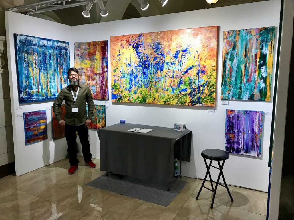 Los Angeles based abstract artist - Painter - Nestor Toro attending TOAF in Los Angeles March 2018