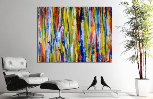 Deconstructed Forest Field (2018) Acrylic painting by Nestor Toro