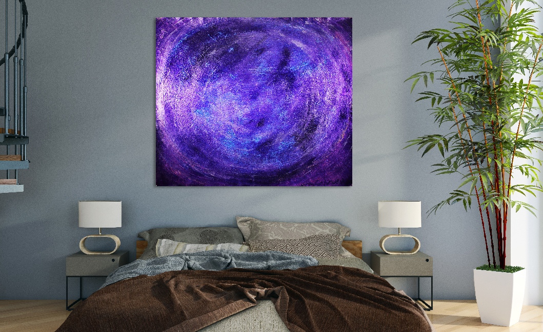 Vortex in Vibrant Purple. (2018) Acrylic painting by Nestor Toro