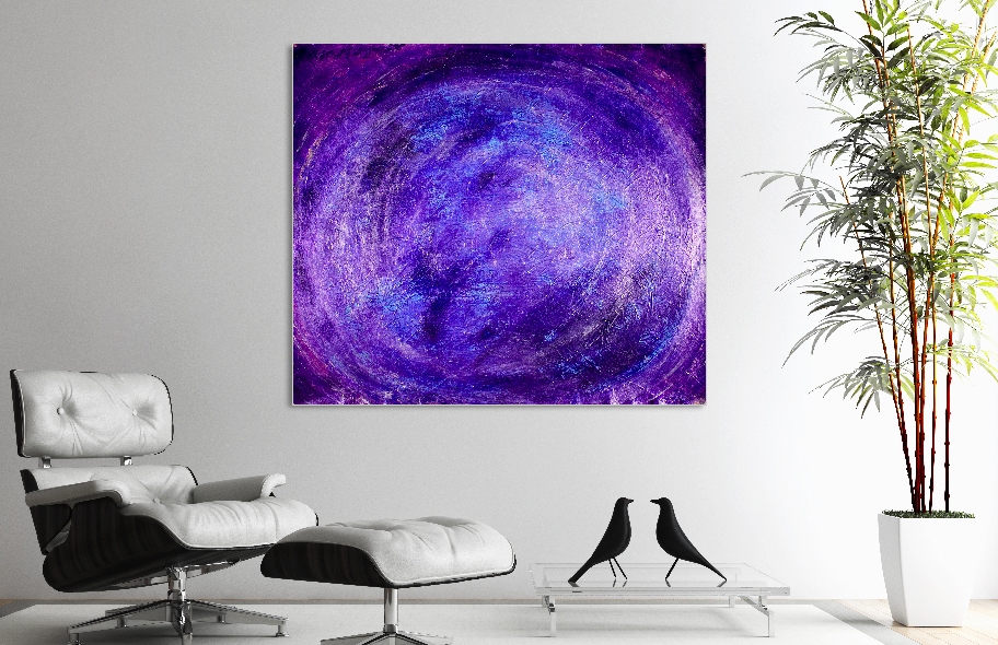 Vortex in Vibrant Purple. (2018) Acrylic painting by Nestor Toro