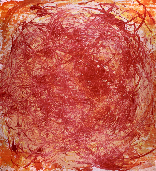 Vortex in Orange (2018) Acrylic painting by Nestor Toro