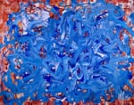 Blue Satin Waves (2018) Acrylic painting by Nestor Toro in L.A.