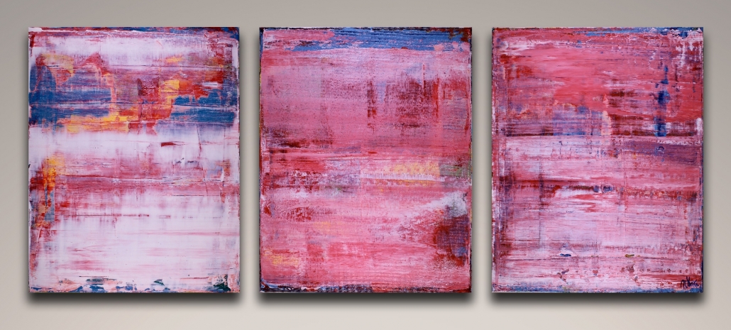 SOLD - Pretty in Pink - Triptych by Nestor Toro / Los Angeles