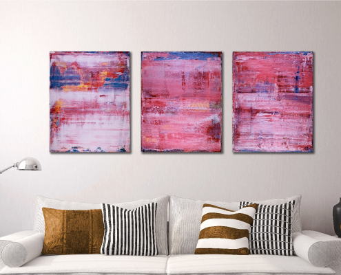 SOLD - Pretty in Pink (During, Before and after) (2018) Abstract painting by Nestor Toro