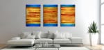 Fragmented Vibrant Sunset (2018) Triptych - Acrylic painting by Nestor Toro