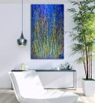 Color Contemplation over blue (2018) abstract art acrylic painting by Nestor Toro