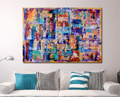 SOLD - Organic Color Fusion (2018) abstract art painting by Nestor Toro