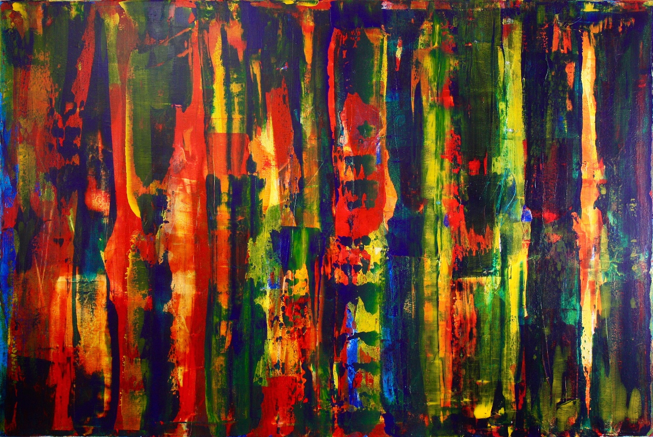 SOLD - Flares- Bold Landscape (2015) abstract art Acrylic painting by Nestor Toro Sold