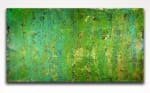 SOLD - Green Dreamscape with gold (2018) abstract art Acrylic painting by Nestor Toro