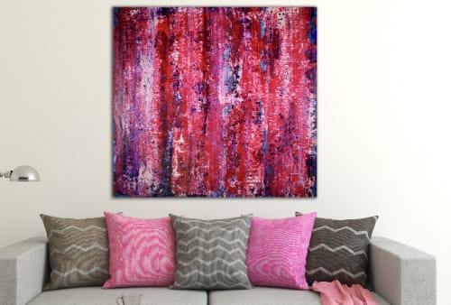 Purple and distant blue (2018) abstract art Acrylic painting by Nestor Toro