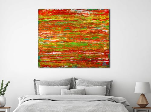 Tropics fusion- CONTEMPLATIVE AND BOLD! (2018) Abstract Acrylic painting by Nestor Toro in LA