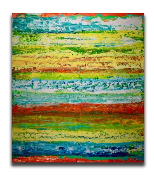 Over yellow (2018) expressionist Acrylic painting by Nestor Toro