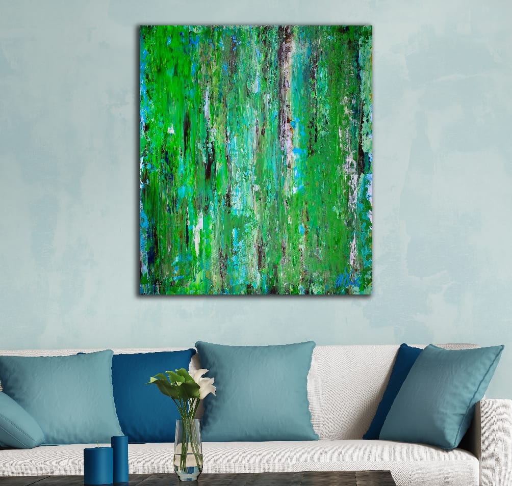 Pastures in late spring (2018) Expressionistic abstract Acrylic painting by Nestor Toro