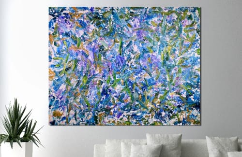 In a turquoise storm (2018) Expressionistic Acrylic painting by Nestor Toro