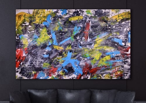 Spontaneous statement (2018) Expressionistic Abstract Acrylic painting by Nestor Toro