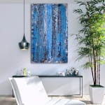 SOLD - Shower the world with blue (2018) Expressionistic Acrylic painting by Nestor Toro