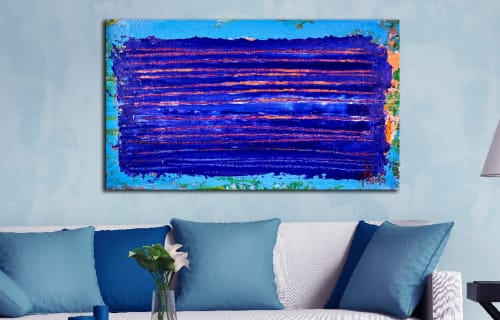 Under blue night light (2018) Abstract Acrylic painting by Nestor Toro