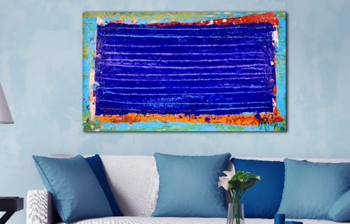 Under blue night light 2 (2018) Abstract Acrylic painting by Nestor Toro