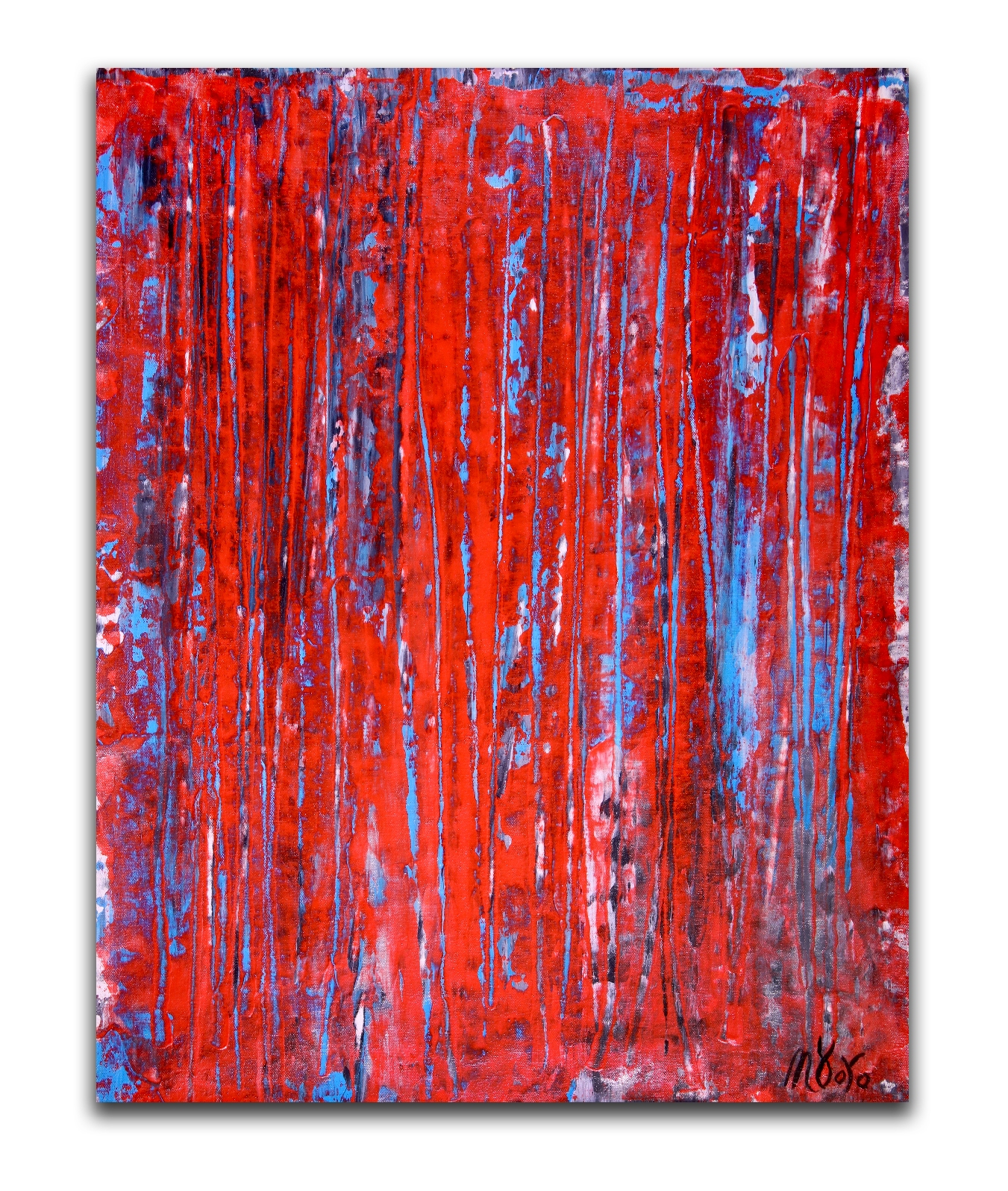 Red spectra (USA) (2018) Expressionistic Abstract Acrylic painting by Nestor Toro