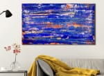 Blue Electric Storm (2018) Expressionistic Abstract Acrylic painting by Nestor Toro