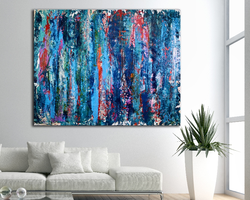 Turbulent night storm (2018) expressionistic Acrylic painting by Nestor Toro