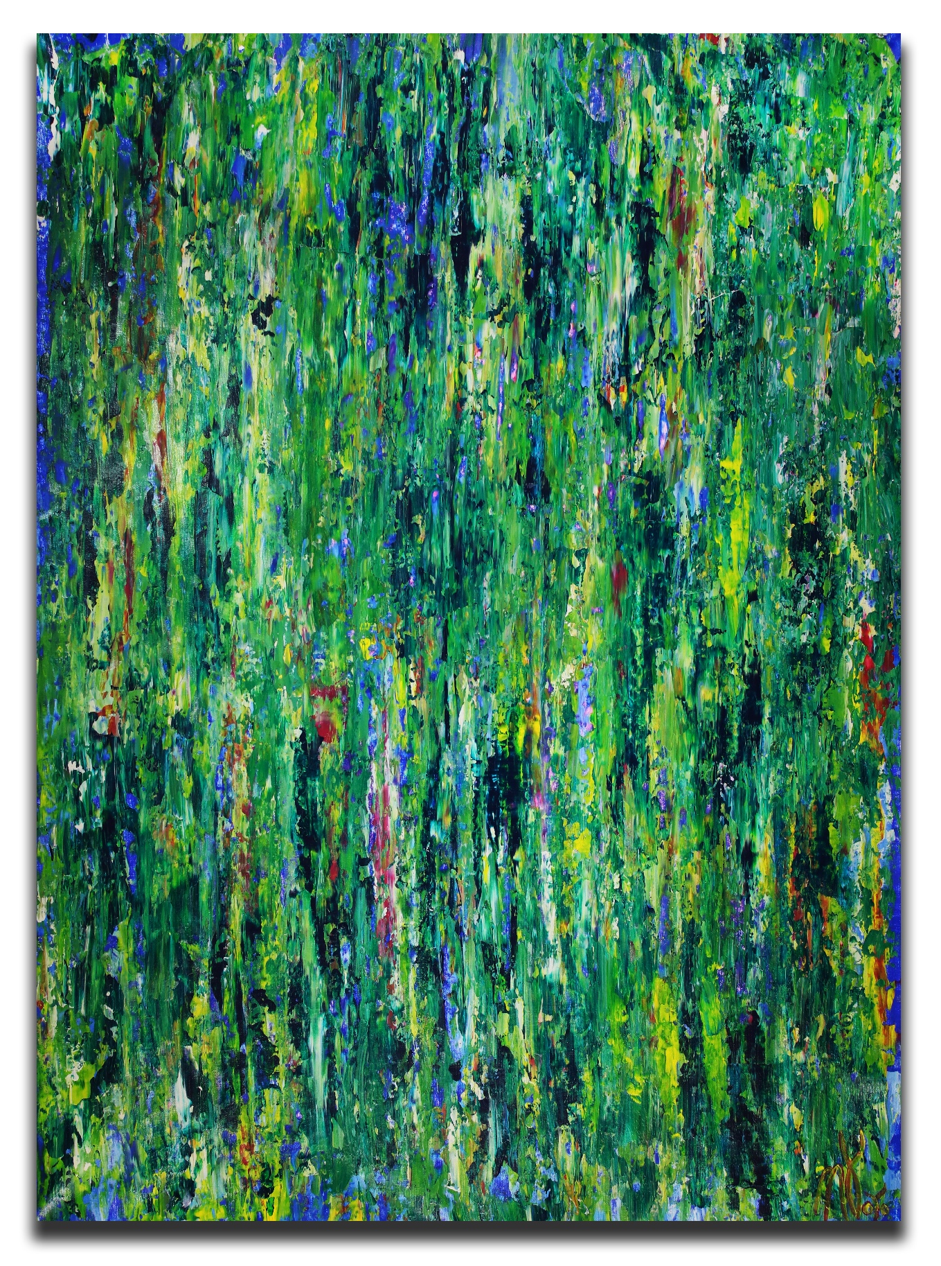 Green Frenzy (2018) Expressionistic Abstract Acrylic painting by Nestor Toro