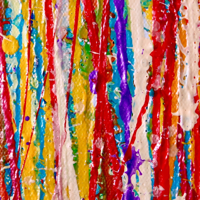 Detail - SOLD Abstract - Energy Garden (2018) Abstract Expressionistic Acrylic painting by Nestor Toro
