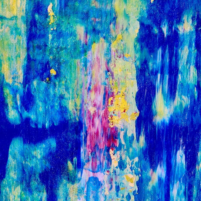 Iridescent aqua spectra by Nestor Toro (2018) Abstract Acrylic painting
