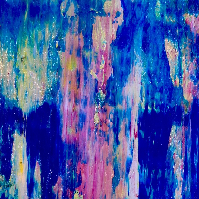 Iridescent aqua spectra by Nestor Toro (2018) Abstract Acrylic painting
