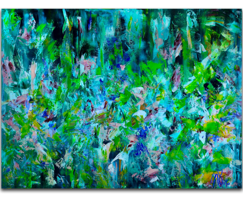 SOLD - After the rainfall - READY TO HANG! (2018) abstract expressionistic Acrylic painting by Nestor Toro