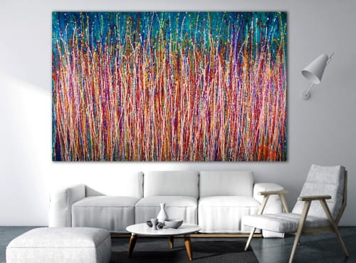 SOLD Abstract - Energy Garden (2018) Abstract Expressionistic Acrylic painting by Nestor Toro